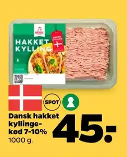 Netto Dansk hakket kyllingekød 7-10%, DKK 45 tilbud