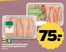 Netto Velsmag kyllingefilet eller dansk kyllingeinderfilet, DKK 75 tilbud