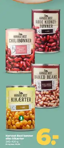 Netto Harvest Best bønner eller kikærter, DKK 6 tilbud