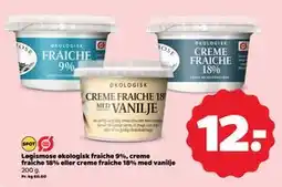 Netto Løgismose økologisk fraiche 9%, creme fraiche 18% eller creme fraiche 18% med vanilje, DKK 12 tilbud
