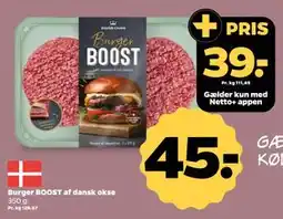 Netto Burger BOOST af dansk okse, DKK 45, App-pris tilbud