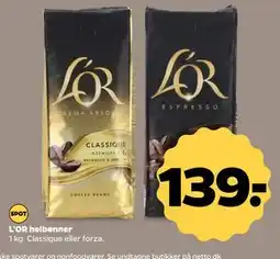 Netto L'OR helbønner, DKK 139 tilbud
