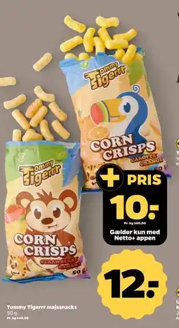 Netto Tommy Tigerrr majssnacks, DKK 12, App-pris tilbud