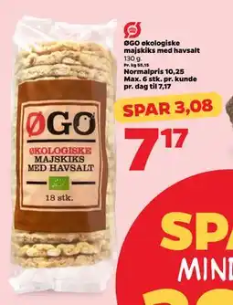 Netto ØGO økologiske majskiks med havsalt, DKK 7.17 tilbud