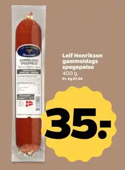 Netto Leif Henriksen gammeldags spegepølse, DKK 35 tilbud