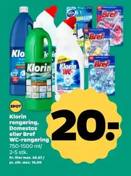 Netto Klorin rengøring, Domestos eller Bref WC-rengøring, DKK 20 tilbud
