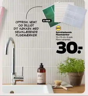 Netto Selvklæbende flisemærker, DKK 30 tilbud