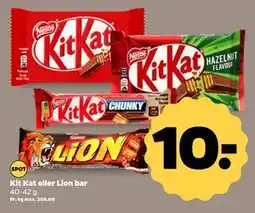 Netto Kit Kat eller Lion bar, DKK 10 tilbud