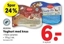 Lidl Yoghurt med knas, DKK 6 tilbud