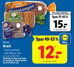 Lidl Brød, DKK 15, App-pris tilbud