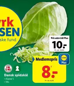 Lidl Dansk spidskål, DKK 10, App-pris tilbud