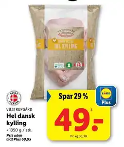 Lidl Hel dansk kylling, DKK 69.95, App-pris tilbud