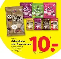 Lidl Grinebidder eller frugtstænger, DKK 10 tilbud
