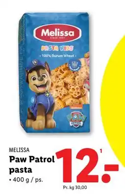 Lidl Paw Patrol pasta, DKK 12 tilbud