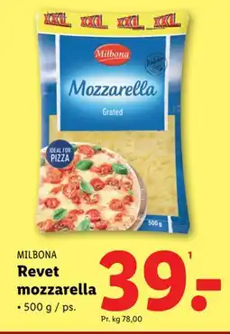 Lidl Revet mozzarella, DKK 39 tilbud