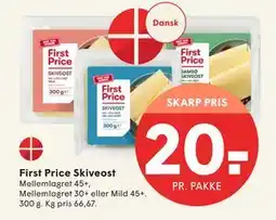 SPAR First Price Skiveost, DKK 20 tilbud