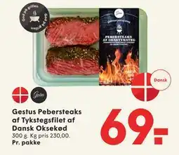SPAR Gestus Pebersteaks af Tykstegsfilet af Dansk Oksekød, DKK 69 tilbud