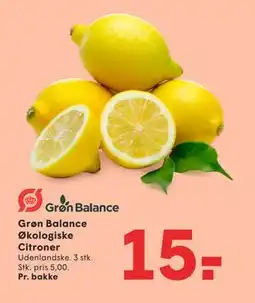 SPAR Grøn Balance Økologiske Citroner, DKK 15 tilbud