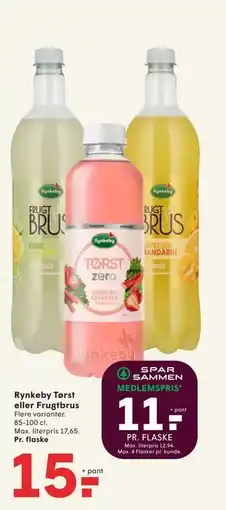 SPAR Rynkeby Tørst eller Frugtbrus, DKK 15, App-pris tilbud