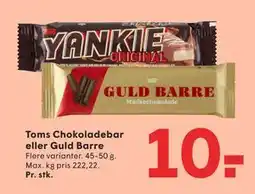 SPAR Toms Chokoladebar eller Guld Barre, DKK 10 tilbud