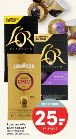 SPAR Lavazza eller L’OR Kapsler, DKK 25 tilbud