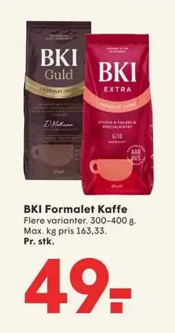 SPAR BKI Formalet Kaffe, DKK 49 tilbud