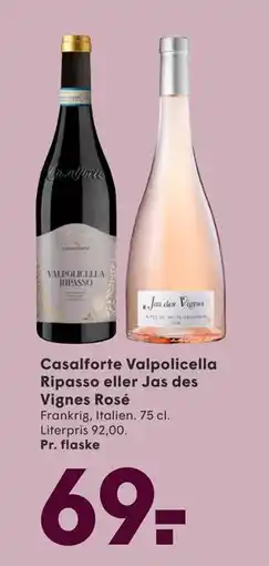 SPAR Casalforte Valpolicella Ripasso eller Jas des Vignes Rosé, DKK 69 tilbud