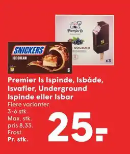 SPAR Premier Is Ispinde, Isbåde, Isvafler, Underground Ispinde eller Isbar, DKK 25 tilbud