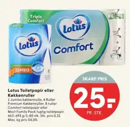 SPAR Lotus Toiletpapir eller Køkkenruller, DKK 25 tilbud