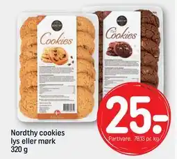 REMA 1000 Nordthy cookies lys eller mørk 320 g, DKK 25 tilbud