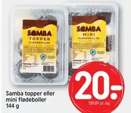 REMA 1000 Samba topper eller mini flødeboller 144 g, DKK 20 tilbud