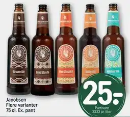 REMA 1000 Jacobsen Flere varianter 75 cl. Ex. pant, DKK 25 tilbud