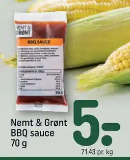 REMA 1000 Nemt & Grønt BBQ sauce 70 g, DKK 5 tilbud
