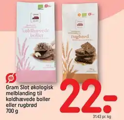 REMA 1000 Gram Slot økologisk melblanding til koldhævede boller eller rugbrød 700 g, DKK 22 tilbud
