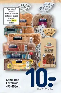 REMA 1000 Schulstad Levebrød 470-1086 g, DKK 10 tilbud