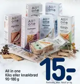 REMA 1000 All in one Kiks eller knækbrød 90-180 g, DKK 15 tilbud