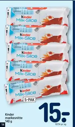 REMA 1000 Kinder mælkesnitte 140 g, DKK 15 tilbud