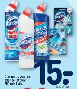 REMA 1000 Domestos wc rens eller toiletblok 750 ml/1 stk., DKK 15 tilbud
