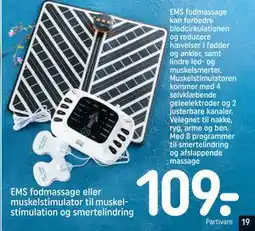 REMA 1000 EMS fodmassage eller muskelstimulator til muskelstimulation og smertelindring, DKK 109 tilbud