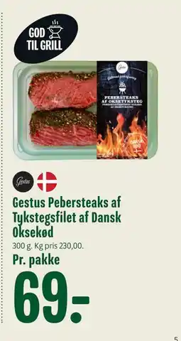 Min Købmand Gestus Pebersteaks af Tykstegsfilet af Dansk Oksekød, DKK 69 tilbud