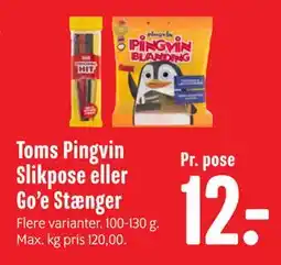 Min Købmand Toms Pingvin Slikpose eller Go’e Stænger, DKK 12 tilbud