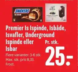 Min Købmand Premier Is Ispinde, Isbåde, Isvafler, Underground Ispinde eller Isbar, DKK 25 tilbud