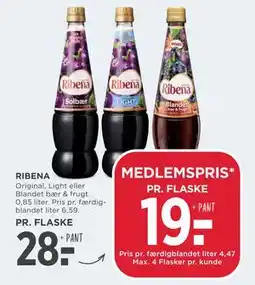 MENY RIBENA, DKK 28, App-pris tilbud