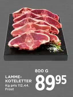 MENY LAMMEKOTELETTER, DKK 89.95 tilbud