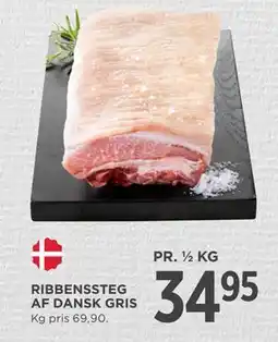 MENY RIBBENSSTEG AF DANSK GRIS, DKK 34.95 tilbud