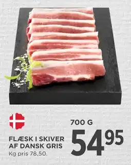 MENY FLÆSK I SKIVER AF DANSK GRIS, DKK 54.95 tilbud
