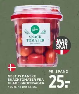 MENY GESTUS DANSKE SNACKTOMATER FRA GLADE GROENSAGER, DKK 25 tilbud