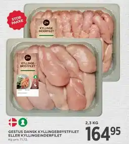MENY GESTUS DANSK KYLLINGEBRYSTFILET ELLER KYLLINGEINDERFILET, DKK 164.95 tilbud