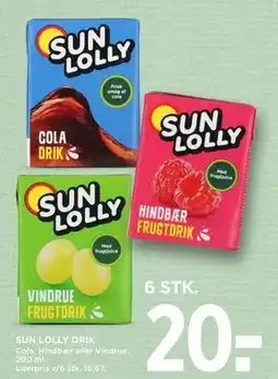 MENY SUN LOLLY DRIK, DKK 20 tilbud