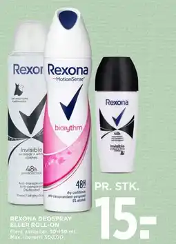 MENY REXONA DEOSPRAY ELLER ROLL-ON, DKK 15 tilbud